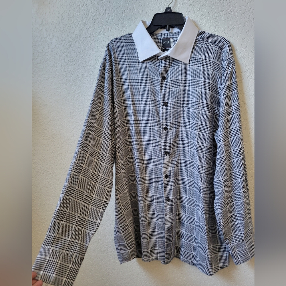 Jaz men's dress gingham shirt size XXL